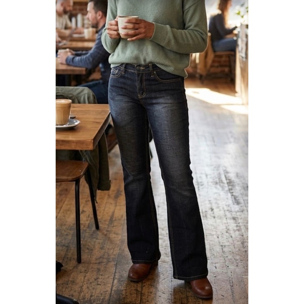 Mossimo Women Dark Wash‎ Low Rise Bootcut Flare Leg Denim Jeans Size 32x32